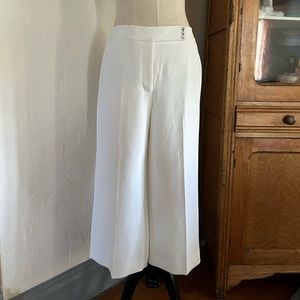 NWOT Wide Leg Crepe Capris in Winter White